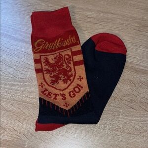 Gryffindor Red and Black Casual Crew Socks with Ribbed Cuff